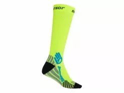 Sensor Compress – Kompressions Cykelstrømper – Sort/neon – Str. 6-8 / 39-42