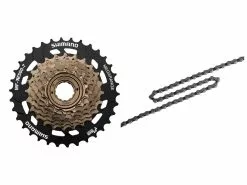 Shimano MF-TZ500 Frikrans Og Kæde – 7 Gear Frikrans 14-34 Tands Samt HG40 Kæde